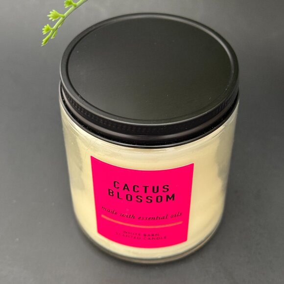BBW Cactus Blossom White Barn Bath & Body Works Mason Jar Single Wick Candle - Picture 4 of 10